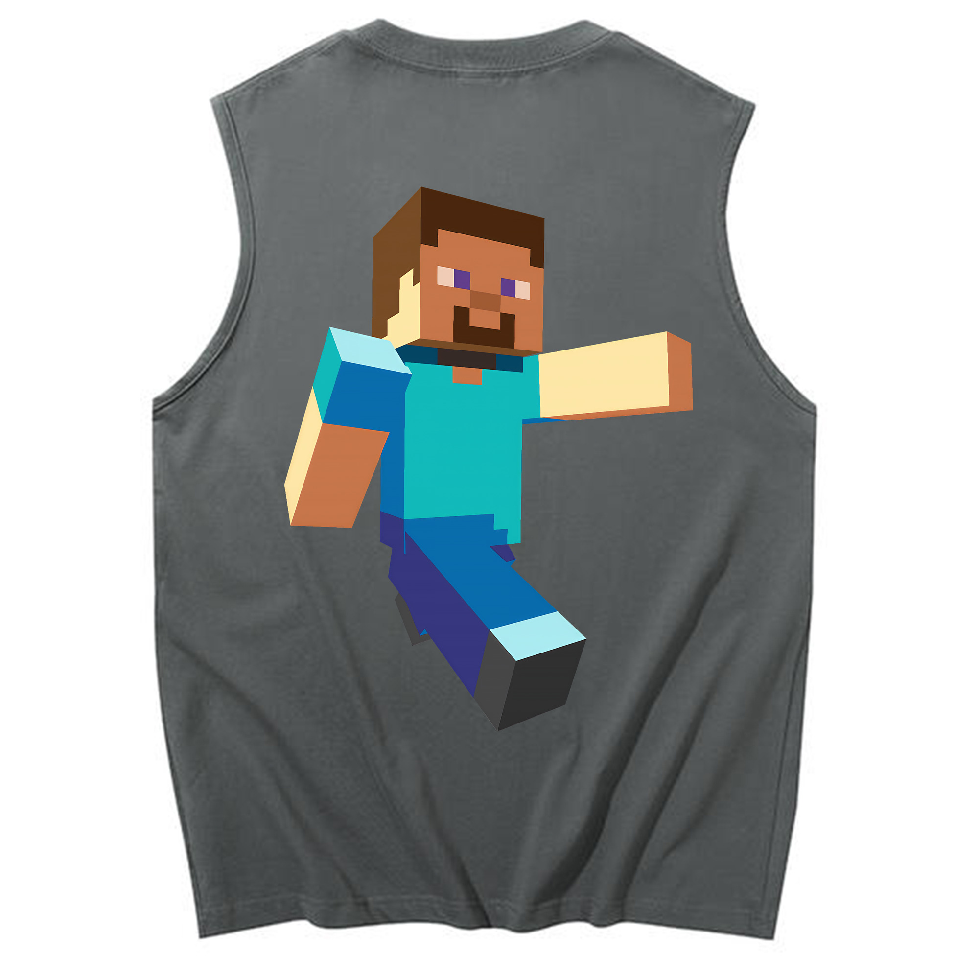 （画像用） マインクラフト ブロックの世界 Minecraft MC Block world コットン100％タンクトップ（背面プリント）